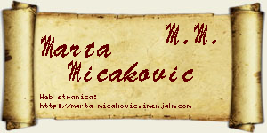 Marta Micaković vizit kartica